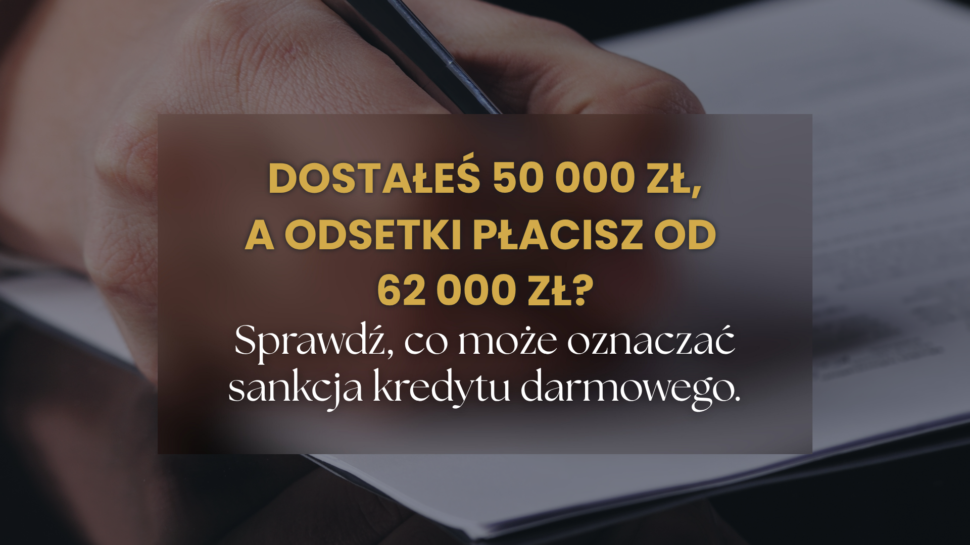 Sankcja kredytu darmowego – odsetki naliczane od kosztów kredytu